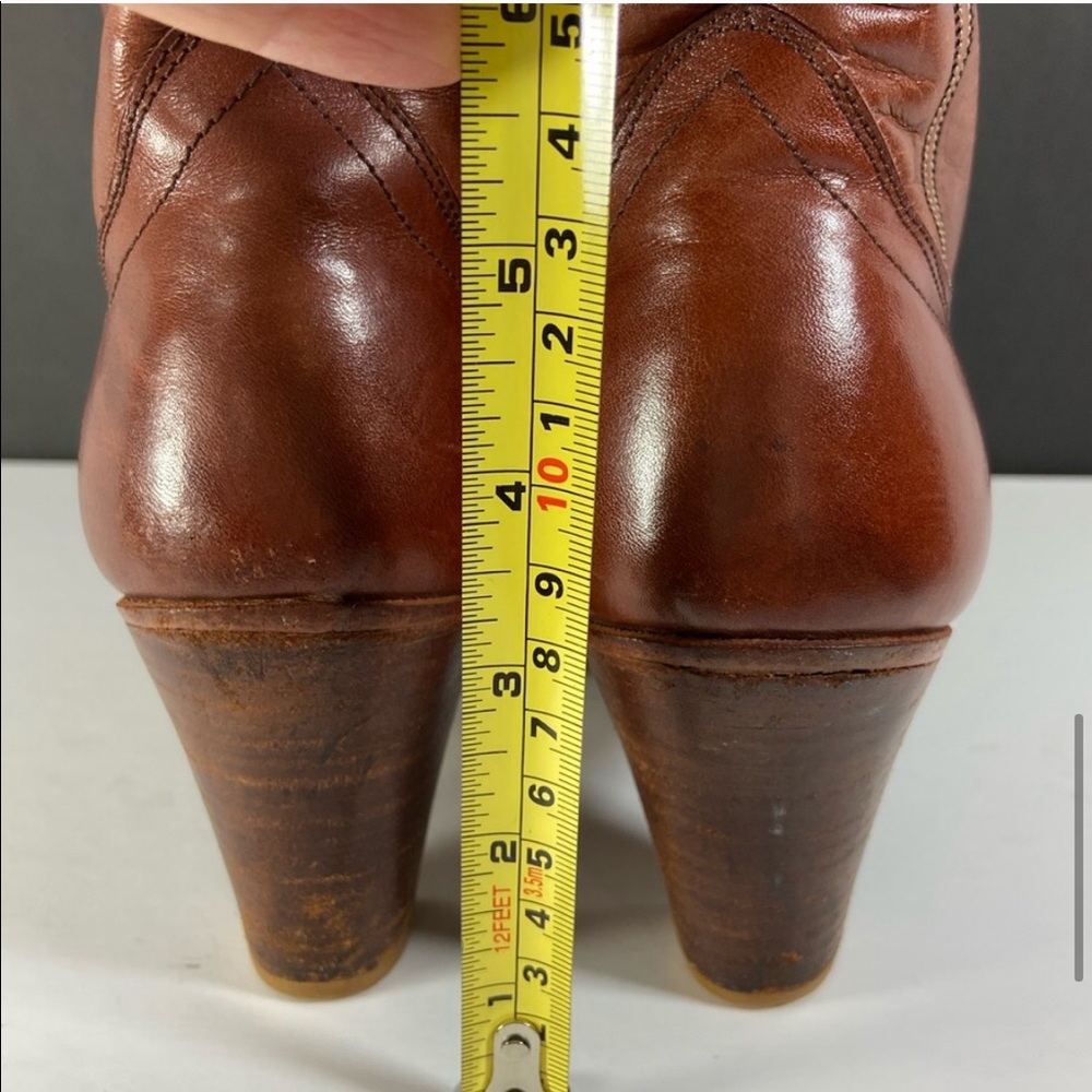 Dan Post Women’s Leather Mid Calf Brown Cowboy Boots Sz 8 EUC - Picture 8 of 13